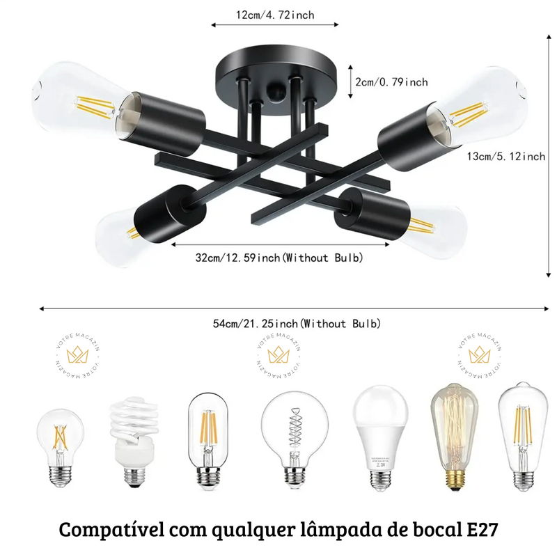 LUSTRE MINIMALISTA ESCANDINAVO