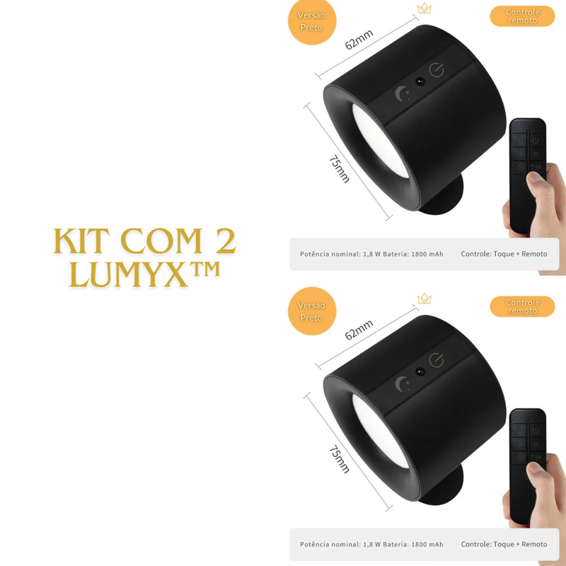 LUMINÁRIA LED LUMYX™ (Kit com 2 Peças)