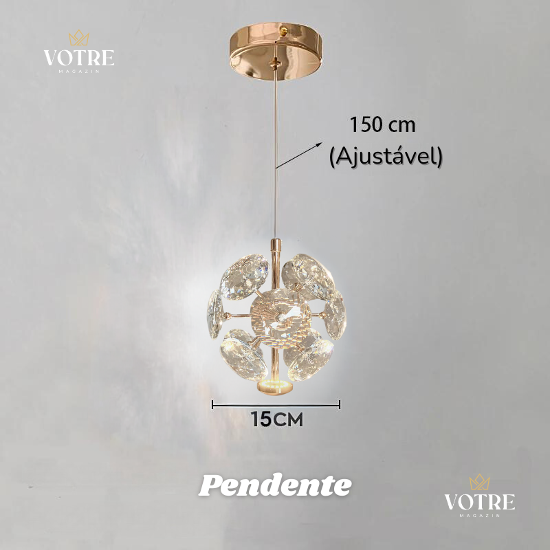 LUMINÁRIA FRANCESA CRISTAL (Modelo Exclusivo)