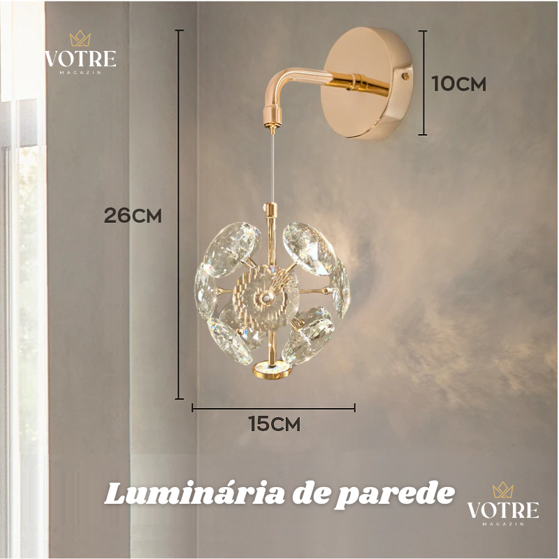 LUMINÁRIA FRANCESA CRISTAL (Modelo Exclusivo)