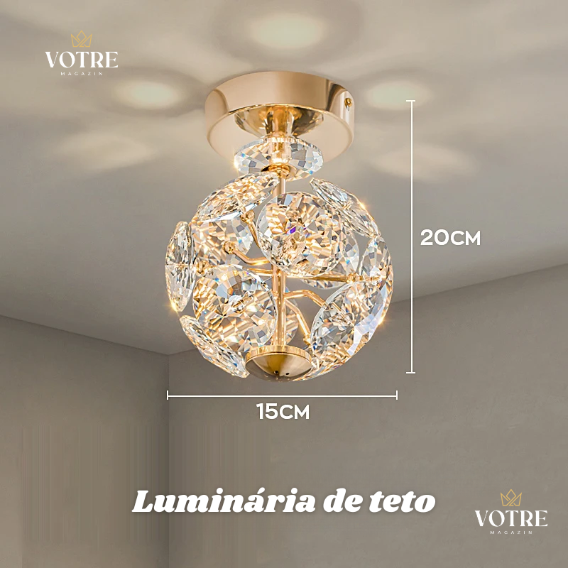 LUMINÁRIA FRANCESA CRISTAL (Modelo Exclusivo)