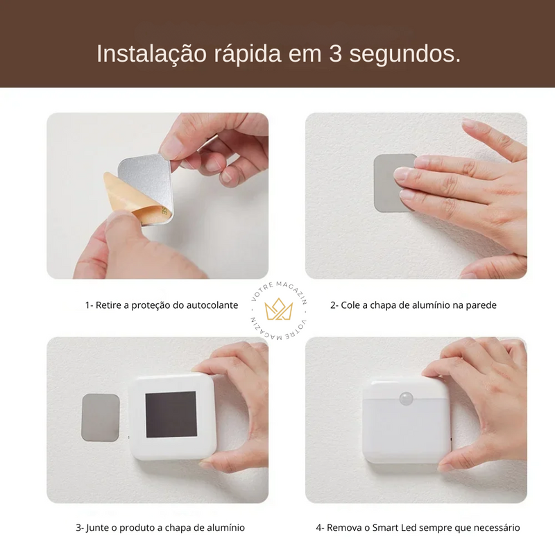 LUMINÁRIA ADESIVA SMART SENSOR LED (Sem Perfuração)