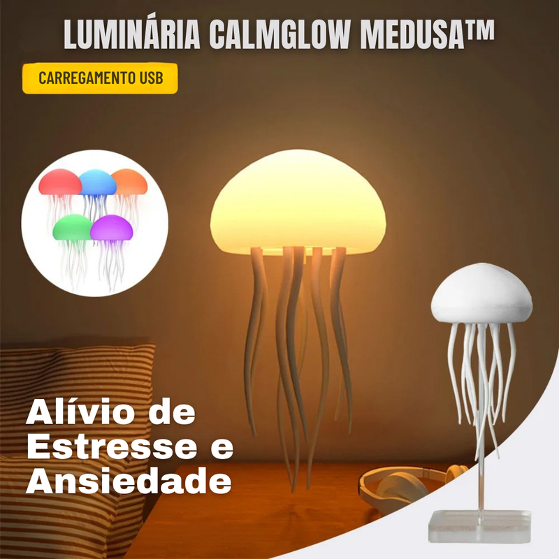 LUMINÁRIA CALMGLOW MEDUSA™ - Alívio do Estresse e Ansiedade (6 Cores em 1)