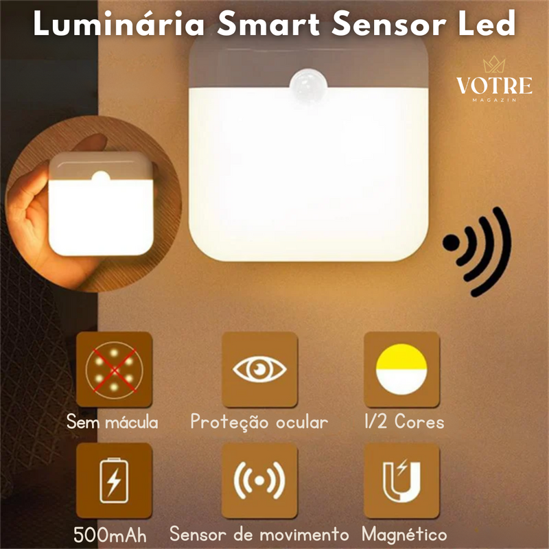 LUMINÁRIA ADESIVA SMART SENSOR LED (Sem Perfuração)